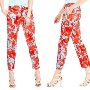 Banana Republic Avery Pants- size 0 light blue and orange red